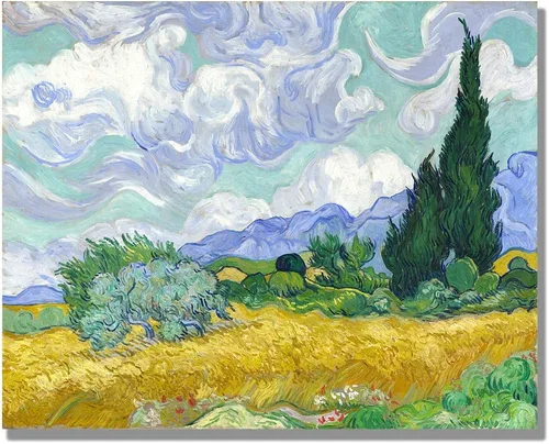 Vista 18 de ELITEAART- La noche estrellada por Vincent Van Gogh, pintura al óleo, reproducción de pintura al óleo, impresión en lienzo giclée, tamaño marcado