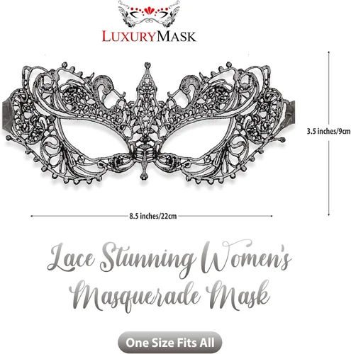 Vista 2 de Masquerade Mask For Women Lace Masquerade Masks for Masquerade Party, Proms, Venetian Party, Mardi Gras, Halloween & Cosplay