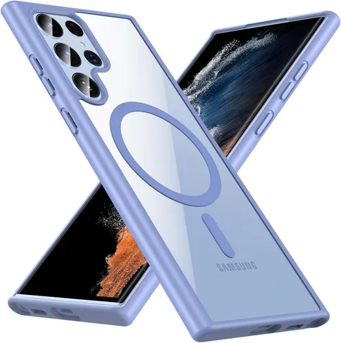Vista 25 de Hensinple Funda Magnética para Samsung Galaxy S22, Funda para Teléfono Galaxy S22 [Compatible con MagSafe], Cubierta Magnética Transparente