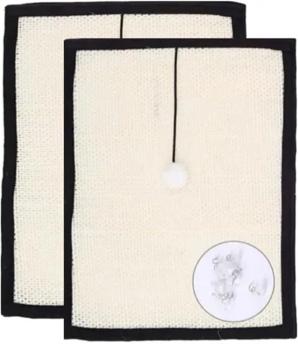 Vista 6 de Alfombrilla rascador de sisal natural para gatos y protectores de muebles, alfombrilla rascador para gatos, para sofá, silla y alfombras de pared