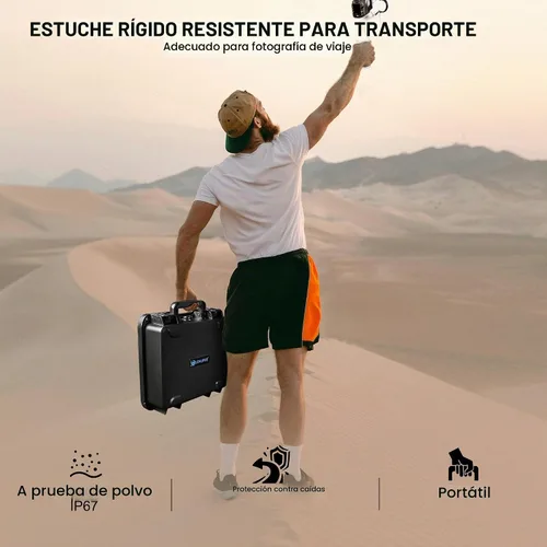 Vista 7 de Lekufee Estuche rígido impermeable de transporte para DJI RS 4 Mini, Combo, estabilizador de cardán, DJI Mic 3/2/Mic Mini y más accesorios