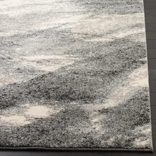 Vista 3 de SAFAVIEH Retro Collection - Alfombra de acento de 2'3" x 5', gris y marfil, diseño abstracto moderno, sin desprendimiento y fácil cuidado, ideal