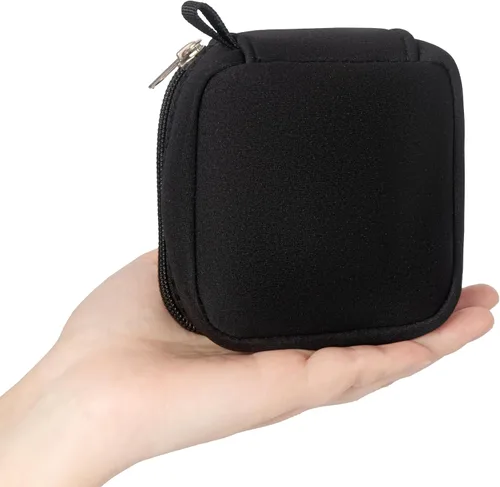 Vista 2 de Mini bolsa para organización, organizador electrónico pequeño y suave, bolsa de transporte de almacenamiento de viaje compatible con adaptador