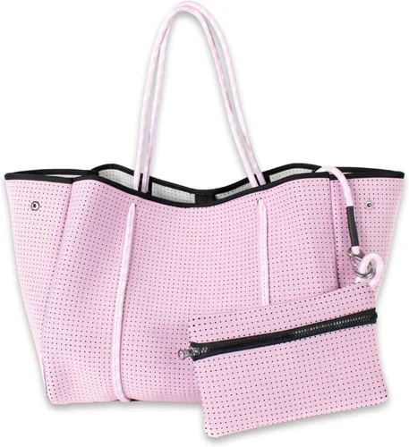 Vista 10 de POPUPS Bolso grande de neopreno para mujer - Bolso de mano de diseñador para todos los días, para el trabajo, la playa y viajes con bolsillos
