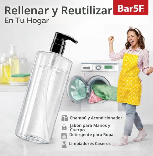 Vista 5 de Bar5F Dispensador de jabón corporal de 32 oz para ducha con bomba, grande