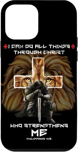 Vista 21 de Fundas para iPhone 11 Christian Phone Cases Men Bible Verse Philippians 4:13 Lion Case