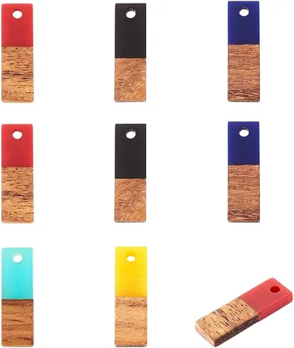 Vista 28 de Mega Pet Colgante de resina y madera de nogal para hacer joyas de bricolaje