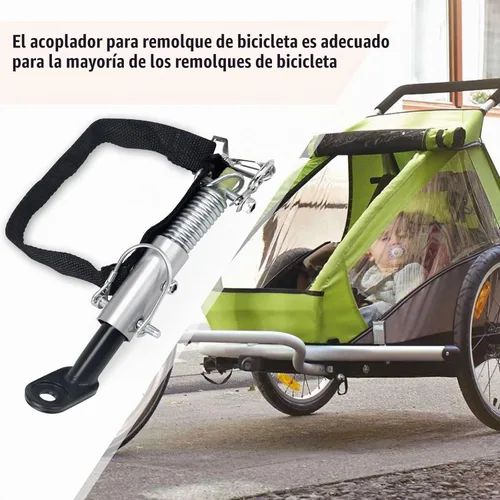 Vista 6 de Acoplador de remolque de bicicleta, conector de enganche de remolque, ajuste universal para remolques de bicicleta de carga para niños, accesorios