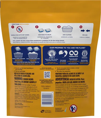 Vista 2 de Arm & Hammer Paquetes de detergente 4 en 1, fresco, 58 unidades (paquete de 4)