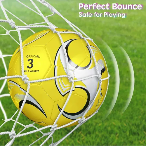 Vista 5 de Deekin 6 pelotas de fútbol a granel con bomba de tamaño oficial 5/4/3, pelota de fútbol para interiores y exteriores, entrenamiento deportivo