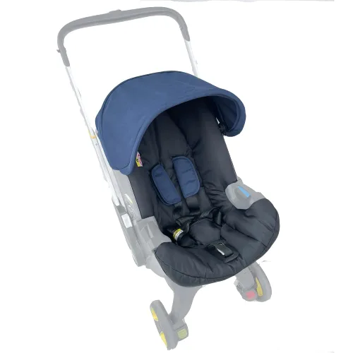 Vista 13 de Kits de cambio de cojín de asiento, ropa, sombrilla, toldo para cochecito compatible con asiento de automóvil y cochecito Doona (negro)