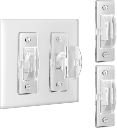 Vista 8 de Roxiuc Protector de interruptor – Protector de cubierta para interruptor de luz – A prueba de niños – Transparente (4 piezas) – Compatible