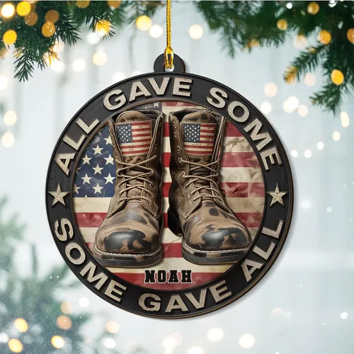 Vista 28 de Adornos de Navidad del ejército estadounidense, adorno de veterano para hombres y mujeres, adornos patrióticos para decoración de árbol de Navidad