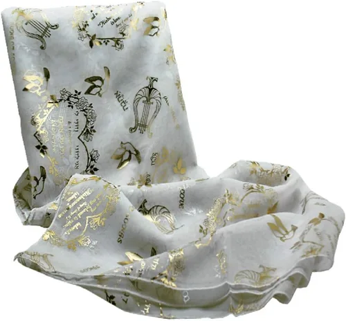Vista 3 de Biblical World Bufanda para mujer, 100% poliéster, 20 x 60 pulgadas Marfil