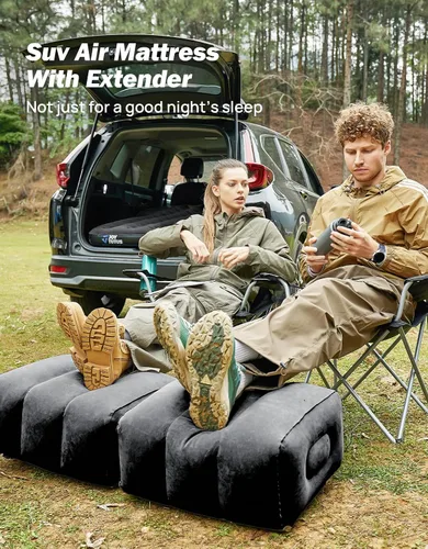 Vista 3 de JOYTUTUS Colchón de aire para SUV, cama de campamento 3.0 engrosada para automóvil, camping, colchón inflable, antifugas, con 2 almohadas y bomba