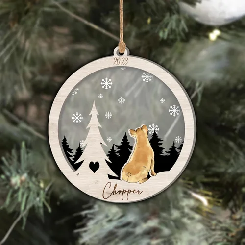 Vista 242 de Nazenti Adorno de Navidad conmemorativo personalizado, regalo personalizado de recuerdo de perro, condolencias por pérdida de mascotas, sabueso