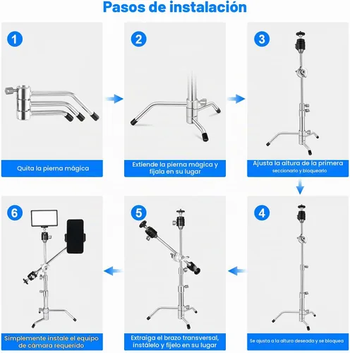 Vista 4 de Mini soporte en C de bolsillo de 20 pulgadas, trípode corto