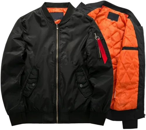 Vista 5 de Cresay Chaquetas bomber deportivas para hombre, abrigos tipo blusón, abrigos gruesos para exteriores