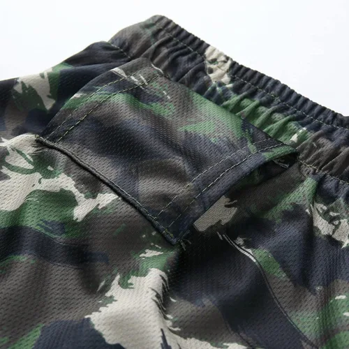 Vista 8 de Conjunto deportivo para hombre, conjunto de verano para hombre, manga deportiva, pantalones cortos ajustados de secado rápido, camuflaje para hombre