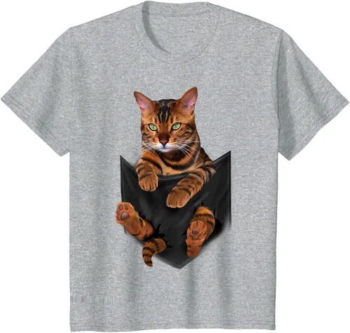 Vista 35 de Camiseta de bolsillo con estampado de tigre y gato Negro
