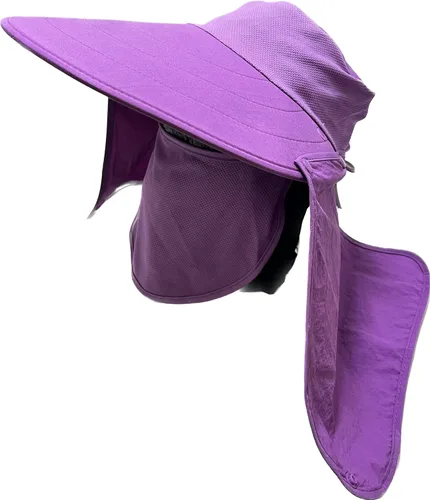 Vista 6 de Mrlahat Visera ancha para pesca al aire libre, gorra de pesca con solapa larga para orejas y cuello, unisex Beige