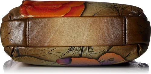 Vista 4 de Anna by Anuschka Women's Genuine Leather Medium Crossbody Hand Painted Original Artwork
