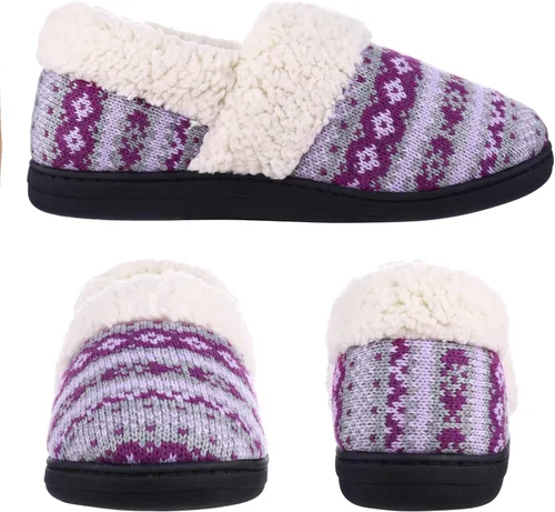 Vista 7 de Evshine Pantuflas mullidas de espuma viscoelástica con parte trasera cerrada para mujer, con forro polar, para interiores y exteriores