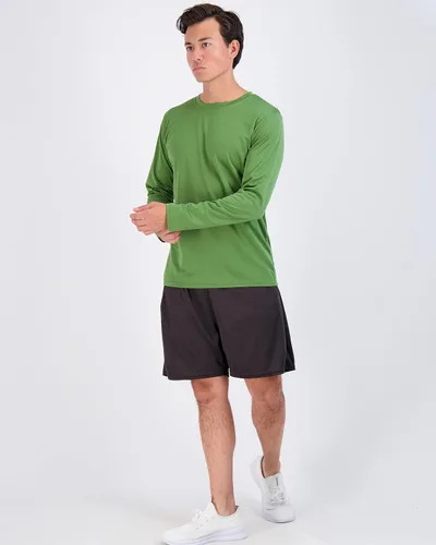 Vista 5 de Real Essentials Paquete de 3 y 5 Camiseta de manga larga atlética de secado rápido para hombre UPF SPF UV Sun (disponible en tallas grandes y altas)