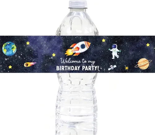 Vista 19 de Andaz Press Etiquetas impermeables para botellas de agua de primer cumpleaños con diseño de arco iris bohemio, envolturas brillantes para botellas
