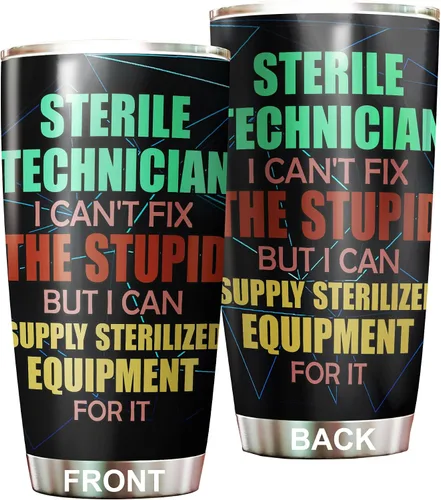 Vista 25 de Vaso estéril para técnico de procesamiento de acero inoxidable de 20 onzas, divertidos regalos tecnológicos estériles a granel para cumpleaños