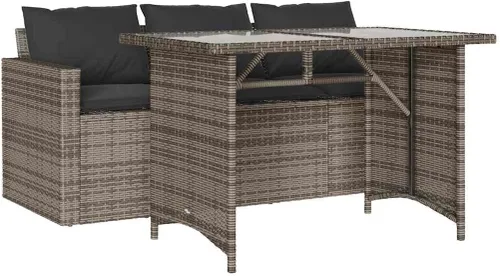 Vista 13 de 3-Seater Outdoor PE Rattan Sofa for Garden Patio, Brown