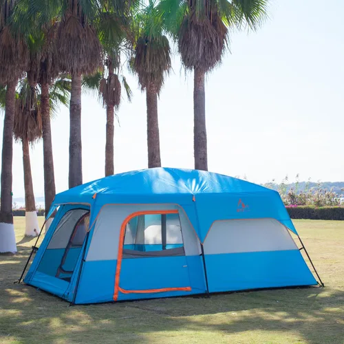 Vista 10 de KTT Extra Large Tent 10-12-14 Person(Style-B),Family Cabin Tents,2 Rooms,3 Doors and 3 Windows with Mesh,Straight Wall,Waterproof,Double Layer,Big