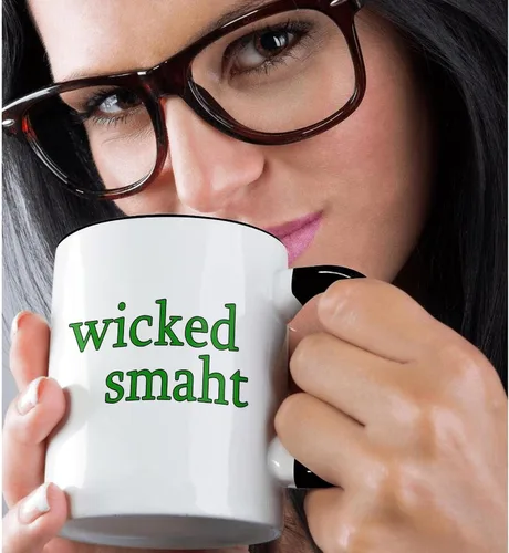 Vista 2 de 3dRose EvaDane - Citas divertidas - Wicked Smaht. Green. - Tazas (mug_193286_4)