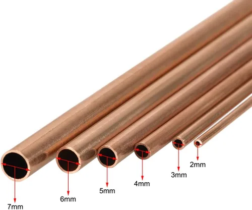 Vista 3 de uxcell Tubo de cobre, 0.079 in, 0.118 in, 0.157 in, 0.197 in, 0.236 in, 0.276 in de diámetro exterior x 0.020 in, grosor de pared, 11.811 in