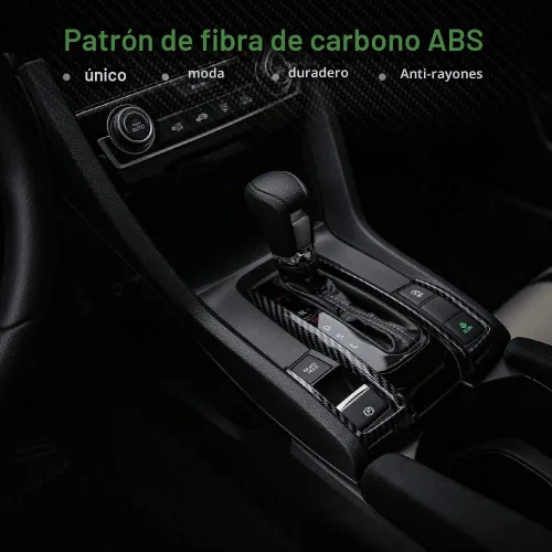 Vista 5 de Thenice Moldes de maletero de cambio de marchas CVT para Honda Civic 2016 Fibra de carbono