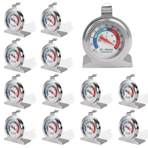 Vista 8 de Paquete de 12 termómetros para refrigerador y congelador, esfera grande