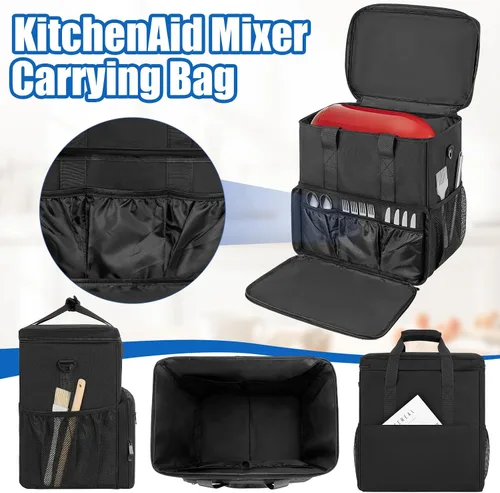 Vista 4 de TORIBIO Bolsa de almacenamiento para batidora de cocina compatible con KitchenAid y accesorios extra, bolsa/estuche portátil para batidora de 4.5