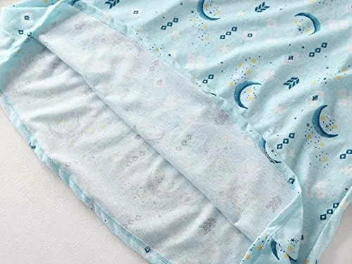 Vista 5 de PNAEONG Camisón de algodón para mujer, ropa de dormir de manga corta, camisa casual con estampado