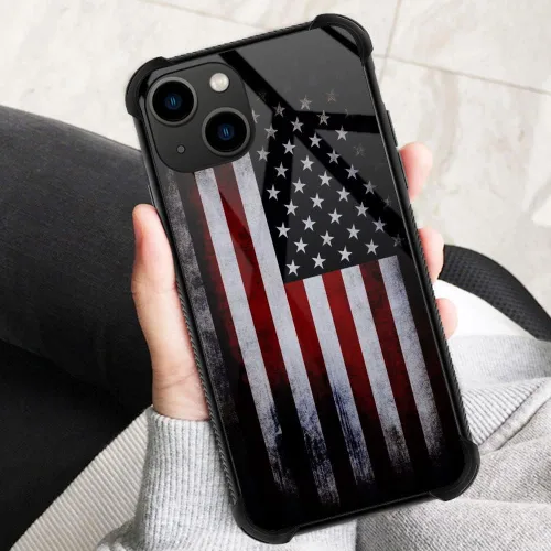 Vista 3 de ZHEGAILIAN Funda para iPhone 14 Plus, protección de grado militar, esquinas a prueba de golpes, funda antiarañazos para iPhone 14 Plus, bandera