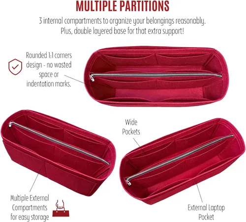 Vista 5 de Divitize Organizador de bolsos de alta calidad compatible con Gucci organizador de tocador, ajuste perfecto, fieltro de calidad duradero, cobertura