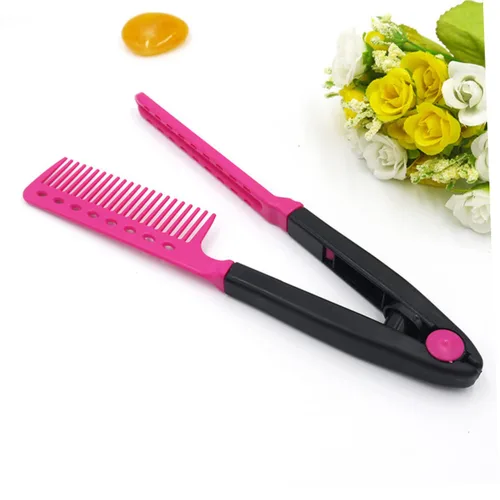 Vista 2 de Cepillo plegable en forma de V peine de pelo alisador de pelo Peine portátil