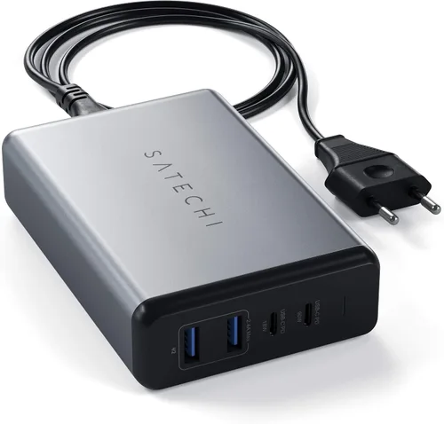 Vista 5 de Satechi Estación de carga de escritorio Pro USB C PD de 108 W, 2 puertos USBC PD y 2 puertos USB A, compatible con MacBook Pro 2025/2020/2019