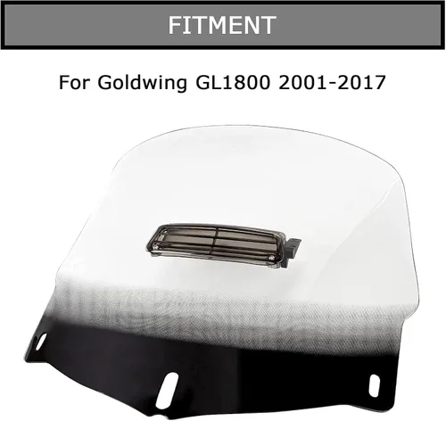 Vista 6 de PSLER Parabrisas de motocicleta con ventilación de aire para Goldwing GL1800 2001-2017 (limpio)