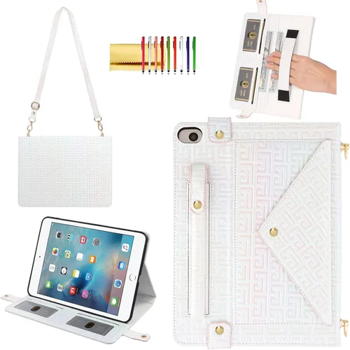 Vista 45 de Funda tipo bolso para iPad mini de 5ª/4ª/3ª/2ª/1ª generación de 7.9 pulgadas, Techcircle funda ligera tipo folio con soporte bandolera con billetera