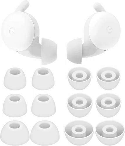 Vista 5 de 6 pares de almohadillas compatibles con Pixel Buds Serie A, auriculares de silicona de repuesto, accesorios de ala compatibles con Google Pixel Buds