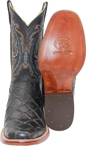 Vista 2 de Western Shops - Botas vaqueras con estampado de peces pirarucu para hombre