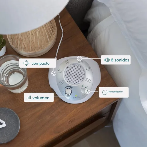 Vista 7 de Máquina de relajación con 6 sonidos de la naturaleza, plateado Small Travel Size with 6 Relaxing Nature Sounds, Portable Therapy for Home, Office