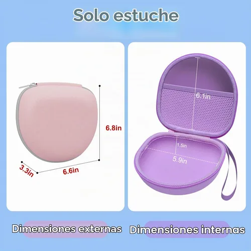 Vista 3 de Funda para auriculares plegables para niños, color negro (solo funda)