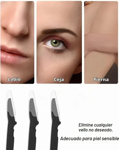 Vista 6 de MoHern Herramienta de dermaplaning para la cara, 30 piezas de maquinilla de afeitar Dermaplane para la cara, maquinilla de afeitar multiusos