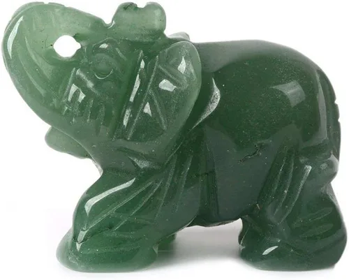 Vista 7 de Angelstones Piedra de sangre africana natural tallada con piedras preciosas de elefante curativo de cristal de guardián, estatua de figurilla